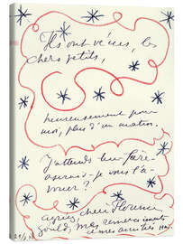 Canvas print Letter from the painter to Florence Gould, July 29, 1948 - Henri Matisse