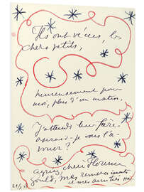 Hartschaumbild Brief des Malers an Florence Gould, 29. Juli 1948
