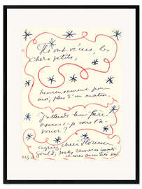 Gerahmter Kunstdruck Brief des Malers an Florence Gould, 29. Juli 1948
