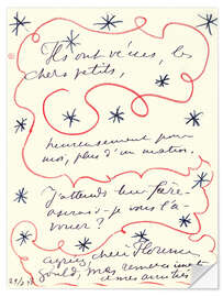 Wandsticker Brief des Malers an Florence Gould, 29. Juli 1948