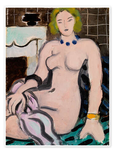 Póster Nude by a Fireplace, 1936