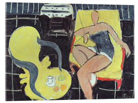 Acrylglasbild Tänzer und Rocaille Sessel auf schwarzem Hintergrund, 1942