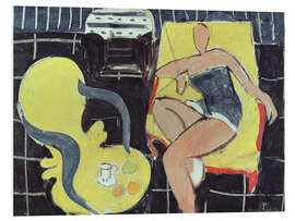 Hartschaumbild Tänzer und Rocaille Sessel auf schwarzem Hintergrund, 1942