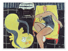 Tavla Dancer and Rocaille Chair on Black Background, 1942 - Henri Matisse