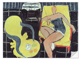 Wandsticker Tänzer und Rocaille Sessel auf schwarzem Hintergrund, 1942