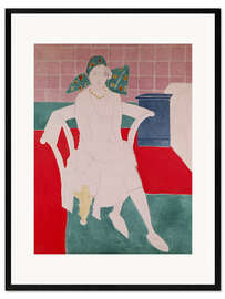 Plakat artystyczny premium w ramie Woman with Madras Hat, 1930