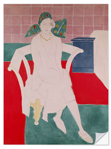 Sticker mural Femme au chapeau Madras, 1930