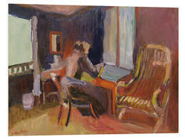 Hartschaumbild Frau in einem Innenraum, 1902