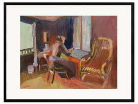 Gerahmter Kunstdruck Frau in einem Innenraum, 1902