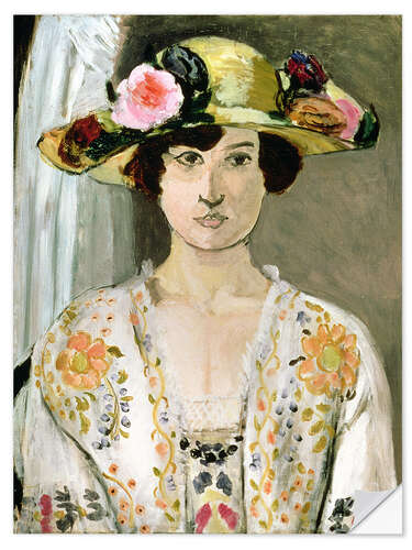 Selvklebende plakat Woman with Hat, 1920