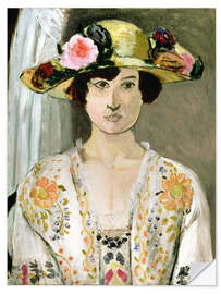 Sticker mural Femme au chapeau, 1920