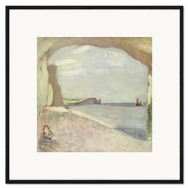 Gerahmter Kunstdruck Etretat, das rote Segel