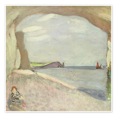 Poster Etretat, the red sail