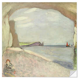 Wandsticker Etretat, das rote Segel