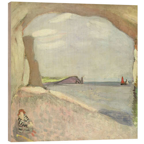 Obraz na drewnie Etretat, the red sail