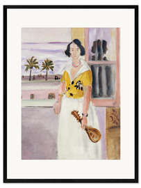 Gerahmter Kunstdruck Frau mit Mandoline, 1922