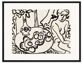 Gerahmter Kunstdruck Stillleben mit Akte, 1947