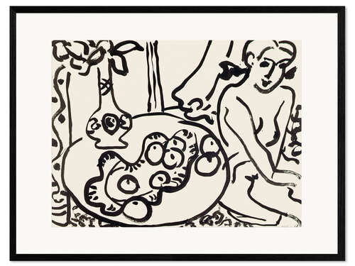 Gerahmter Kunstdruck Stillleben mit Akte, 1947