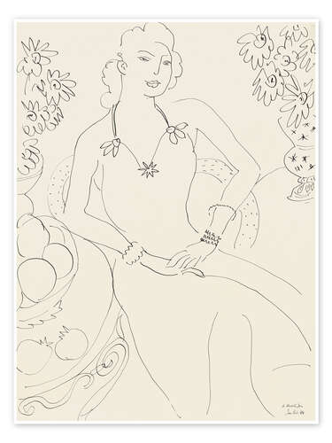 Poster Drawing of a Seated Woman, 1944