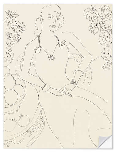 Vinilo para la pared Drawing of a Seated Woman, 1944