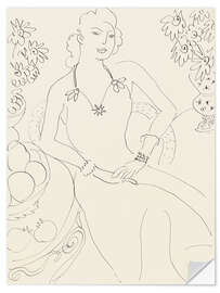 Vinilo para la pared Drawing of a Seated Woman, 1944