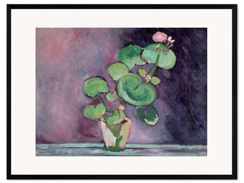 Kehystetty taidepainatus Geranium in a pot