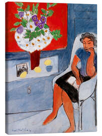 Obraz na płótnie Woman sitting next to a chest of flowers, 1939 - Henri Matisse