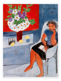 Obraz Woman sitting next to a chest of flowers, 1939 - Henri Matisse