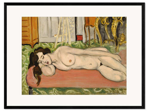 Kehystetty taidepainatus Reclining Nude, 1919