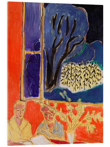 Quadro em acrílico Two Girls in a Coral Interior, Blue Garden, 1947