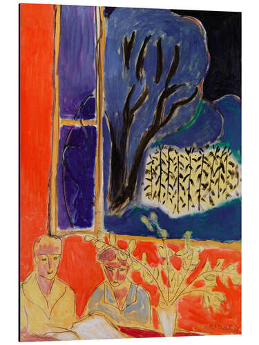 Aluminiumsbilde Two Girls in a Coral Interior, Blue Garden, 1947