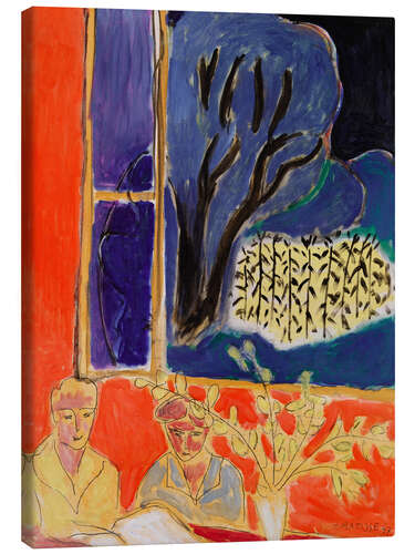 Lerretsbilde Two Girls in a Coral Interior, Blue Garden, 1947