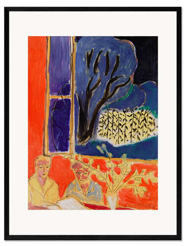 Impression artistique encadrée Two Girls in a Coral Interior, Blue Garden, 1947