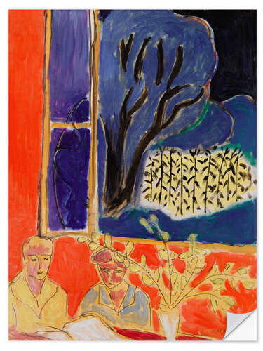 Wall sticker Two Girls in a Coral Interior, Blue Garden, 1947