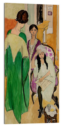 Stampa su plexi-alluminio The Three Sisters with a Sculpture, 1917