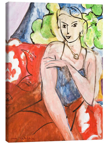 Leinwandbild Junges Mädchen sitzend (La Biche), 1936