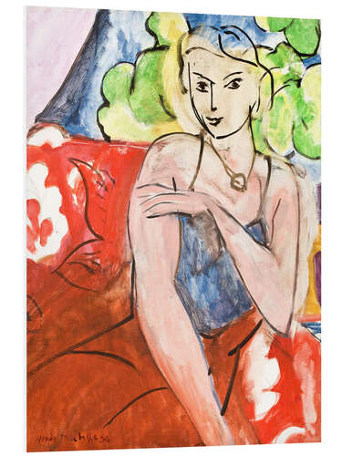 Foam board print Young Girl Sitting (La Biche), 1936