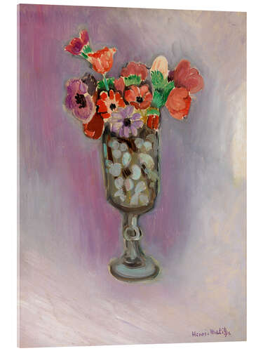 Akryylilasitaulu Anemones in a Glass Vase, 1919