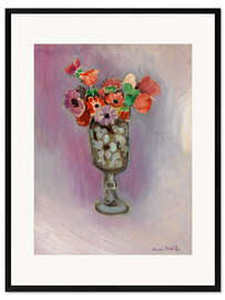 Ingelijste kunstdruk Anemones in a Glass Vase, 1919