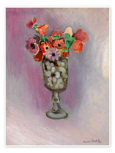 Poster Anemones in a Glass Vase, 1919