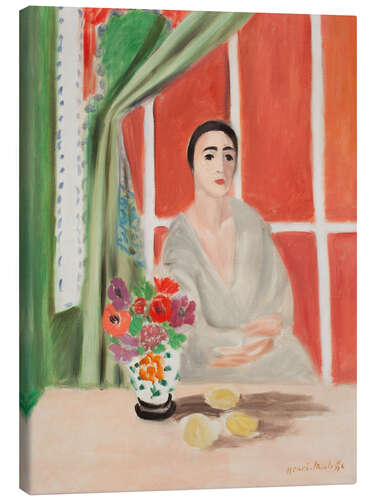 Tableau sur toile Figure au Rideau Releve