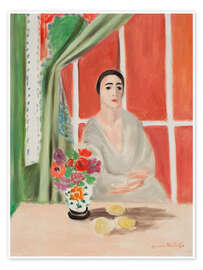 Obraz Figure with curtain - Henri Matisse