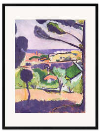 Impression artistique encadrée View of Collioure and the Sea, 1911
