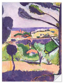 Selvklebende plakat View of Collioure and the Sea, 1911