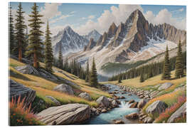 Akrylbilde Mountain Landscape - Mango Art
