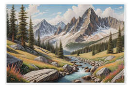 Wall print Mountain Landscape - Mango Art