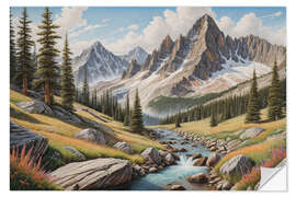 Wandsticker Berglandschaft