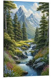 Aluminium print Two Peaks - Mango Art