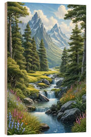 Holzbild Zwei Gipfel - Mango Art