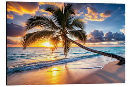Alubild Sonnenuntergang auf der Insel - Mango Art